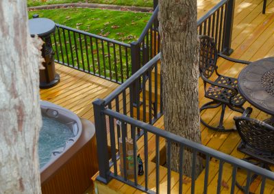 Sq Baluster Railing - Bronze w- Low Profile Post Base Cover - Top Deck Arial View2