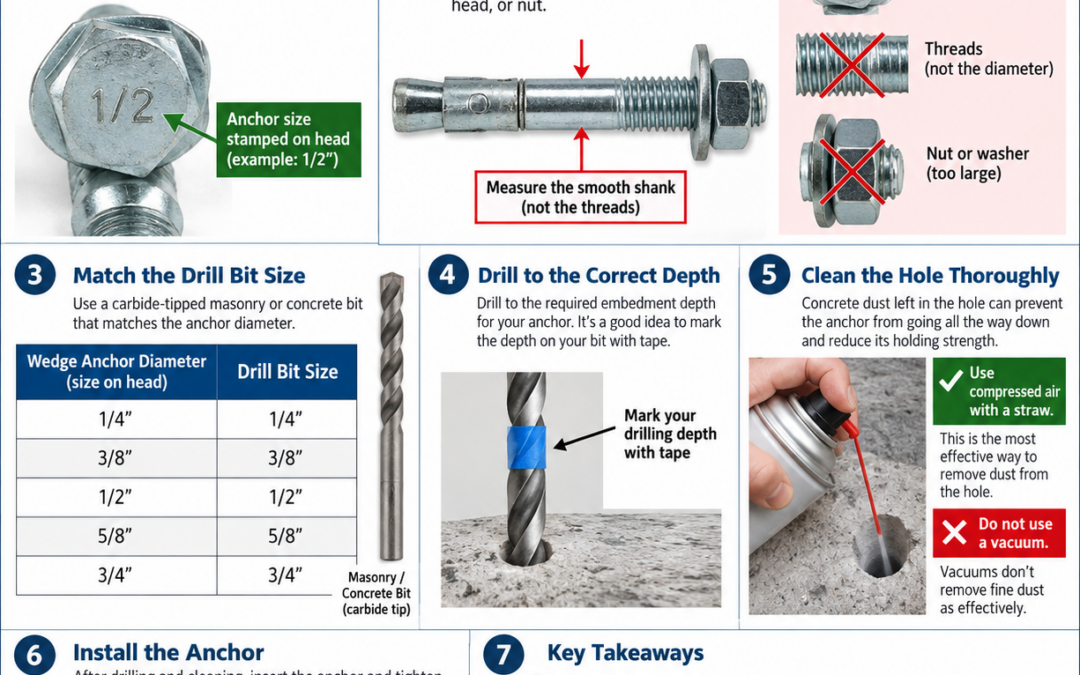 How to Choose the Correct Drill Bit Size for a Concrete Wedge Anchor